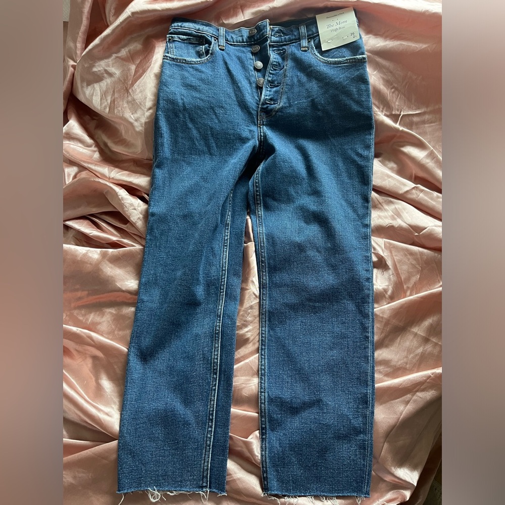High-Waisted Blue Denim Jeans